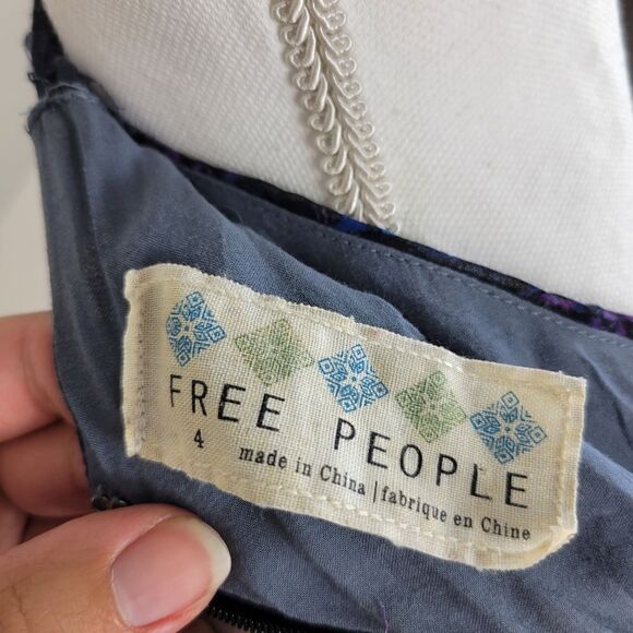 Free People Sleeveless Floral Dress. Blue 4#026 - Picture 11 of 12